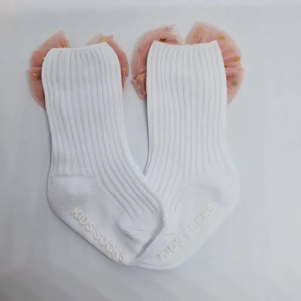 NWOT Chicbaby White Socks with Pink Bows